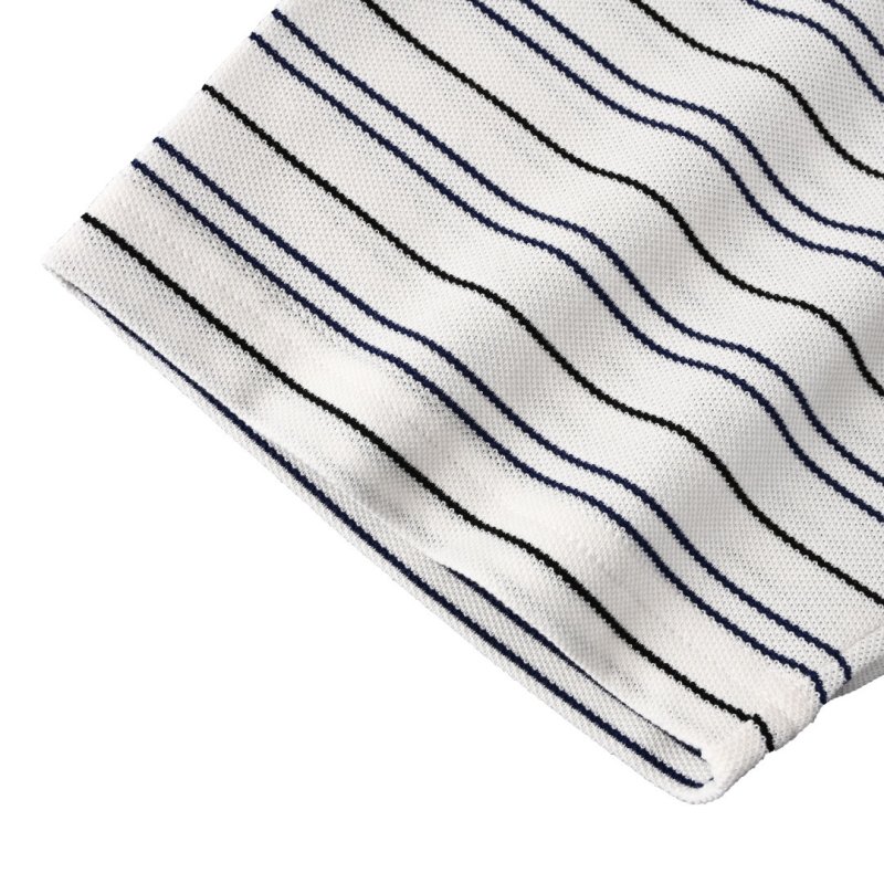 Lacoste Classic Striped Polo Shirt - Cream Navy view