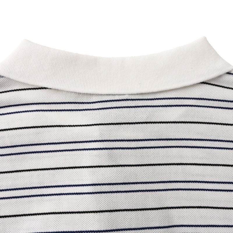 Lacoste Classic Striped Polo Shirt - Cream Navy view
