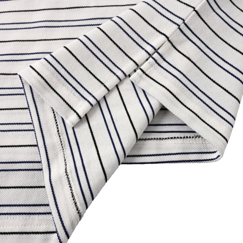 Lacoste Classic Striped Polo Shirt - Cream Navy view