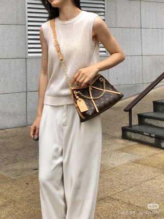 Louis Vuitton Twist Monogram Canvas Shoulder Bag Cream & Brown view 4
