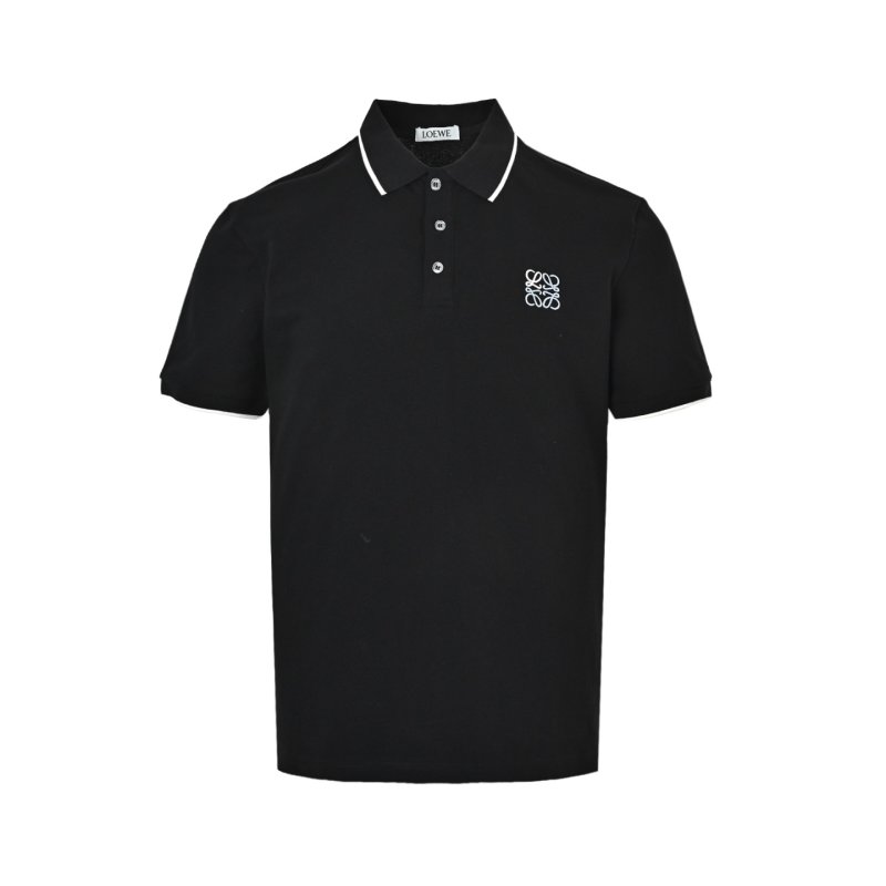 Black Embroidered Logo Polo Shirt with Contrast Trim view