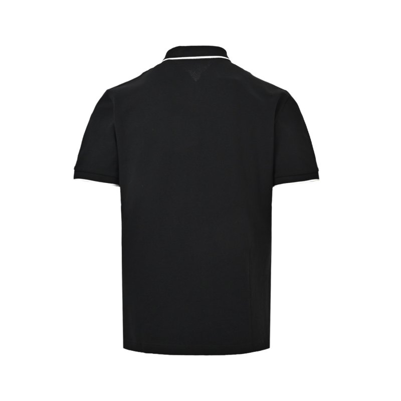 Black Embroidered Logo Polo Shirt with Contrast Trim view