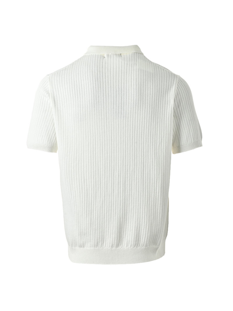 Ralph Lauren White Ribbed Polo Shirt view