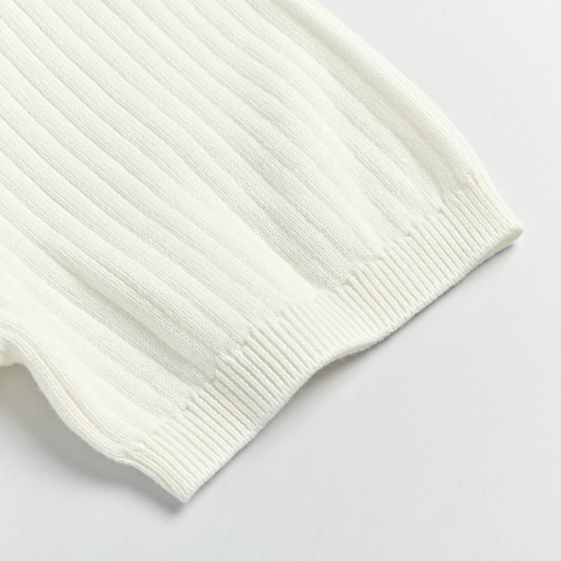 Ralph Lauren White Ribbed Polo Shirt view