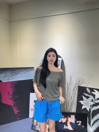 Blue Athletic Shorts with Drawstring view 1