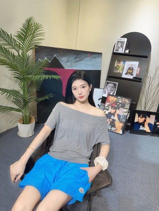 Blue Athletic Shorts with Drawstring view 2