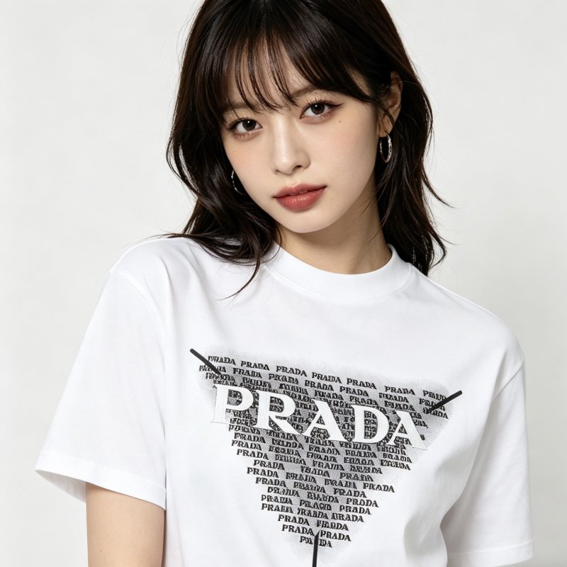 Prada Repetitive Logo White T-Shirt view