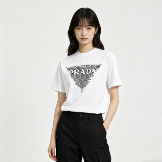 Prada Repetitive Logo White T-Shirt view 4