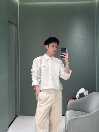 Premium White Casual Button-Up Shirt view 1