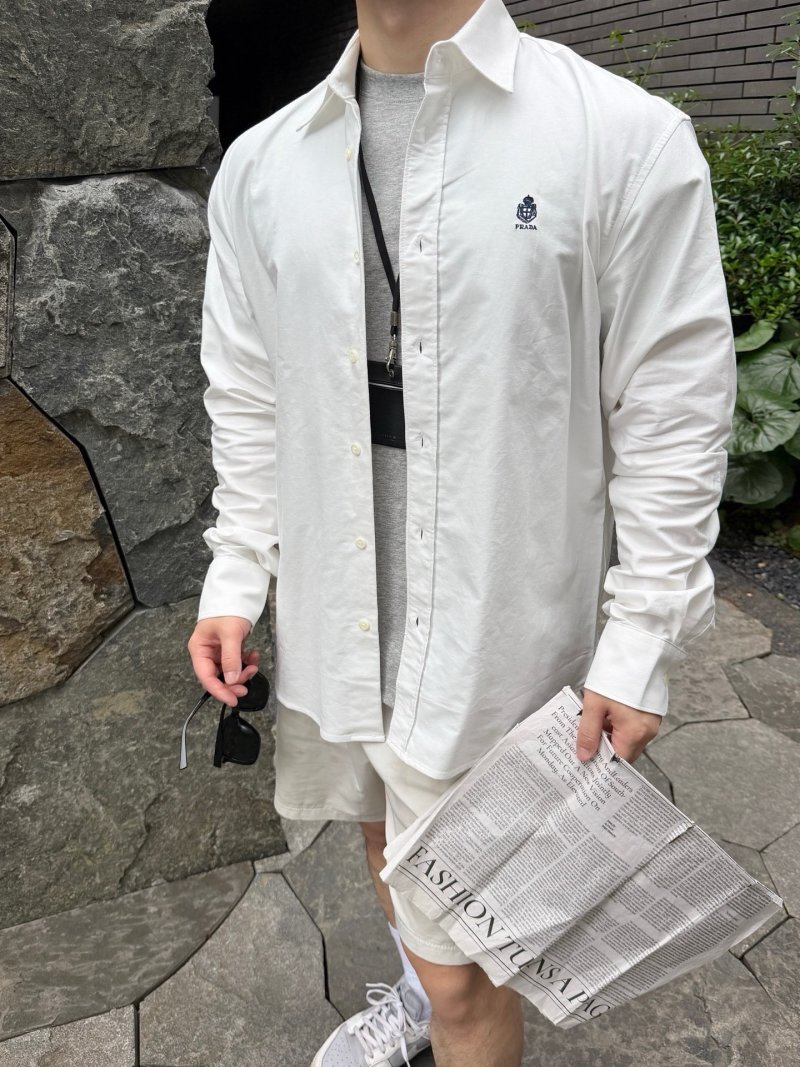 Premium White Casual Button-Up Shirt view