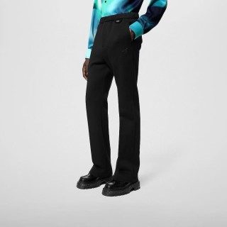 Black Ribbed Wide-Leg Trousers view 6