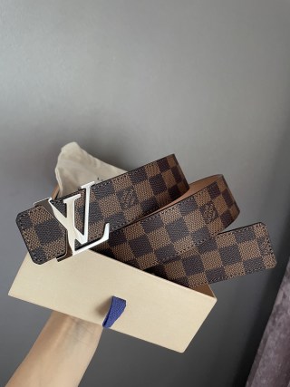 Louis Vuitton Damier Checkerboard Belt with LV Buckle view 3