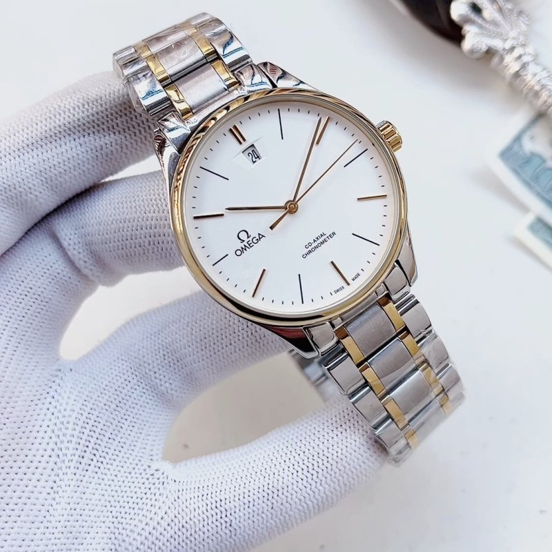 Omega De Ville Two-Tone White Dial Watch