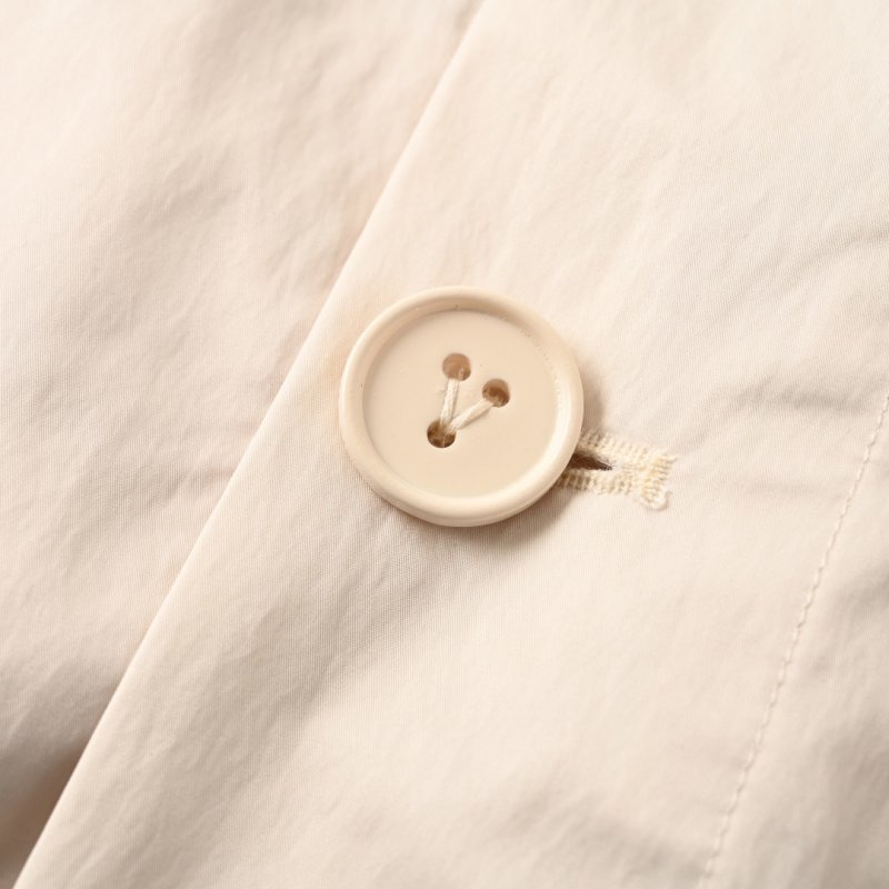 Cream Lightweight Hooded Jacket with Button Front view