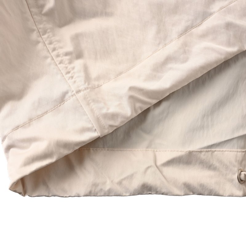 Cream Lightweight Hooded Jacket with Button Front view
