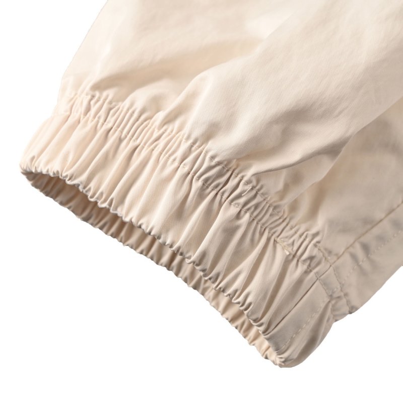 Cream Lightweight Hooded Jacket with Button Front view