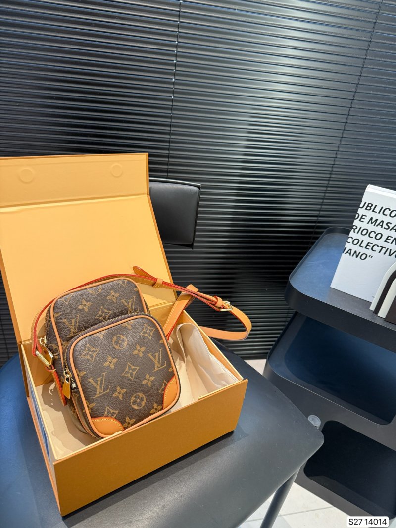 Louis Vuitton Monogram Camera Bag Brown Orange