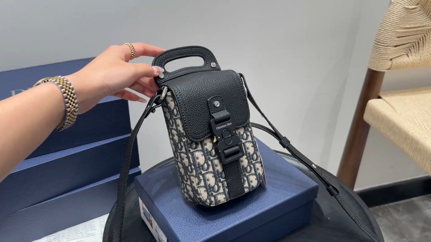 Dior Saddle Bag Black Monogram Canvas Crossbody
