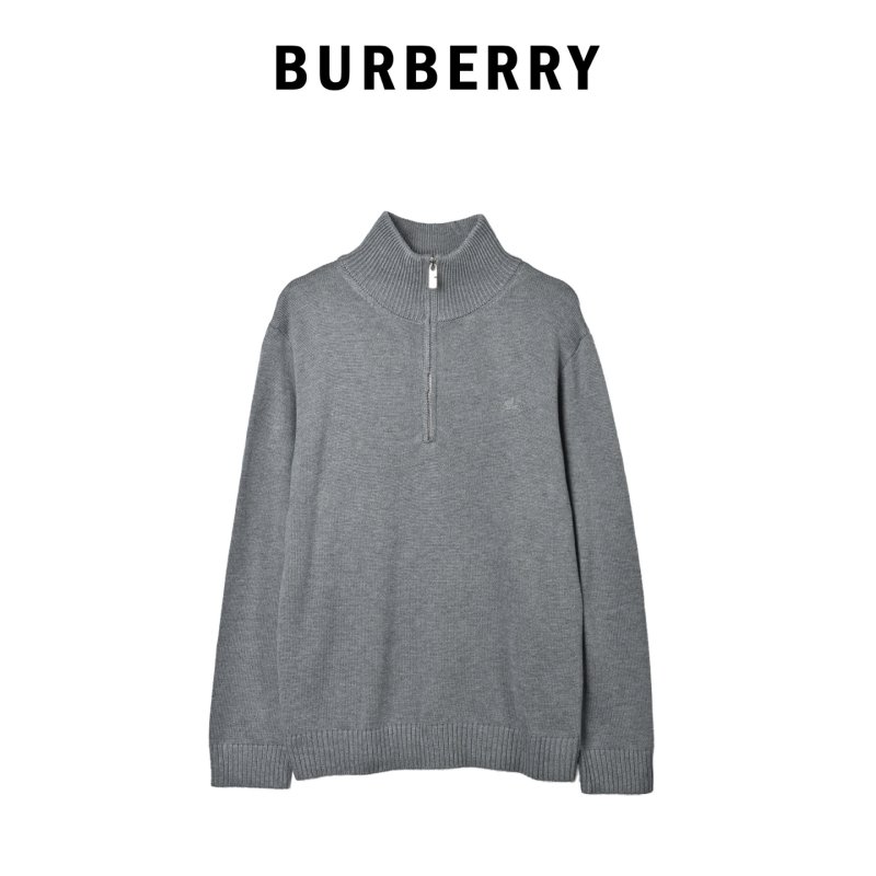 Grey Half-Zip Knit Sweater view