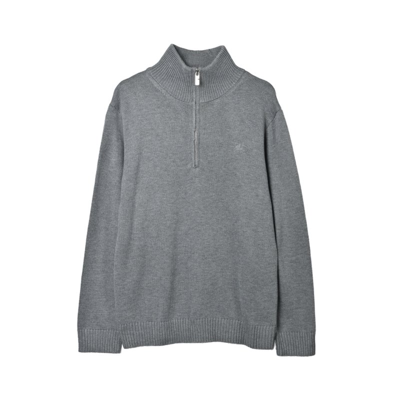 Grey Half-Zip Knit Sweater view