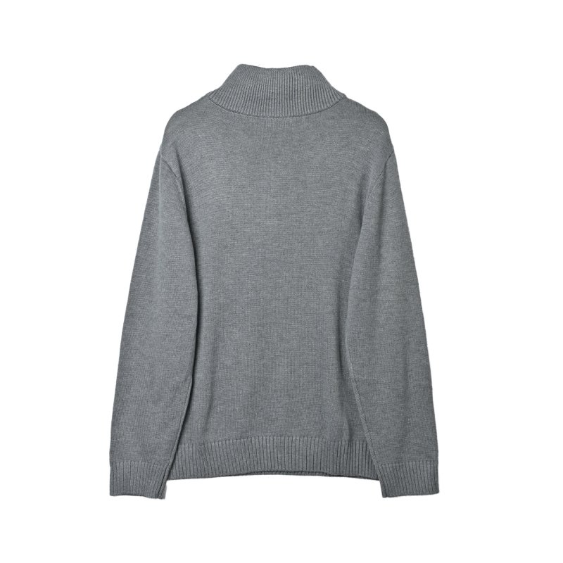 Grey Half-Zip Knit Sweater view