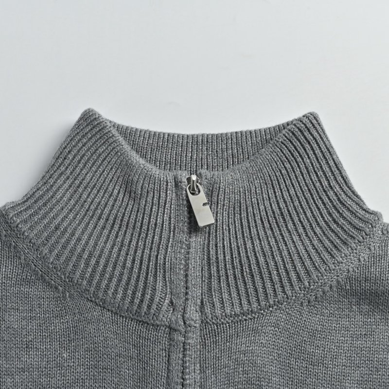 Grey Half-Zip Knit Sweater view