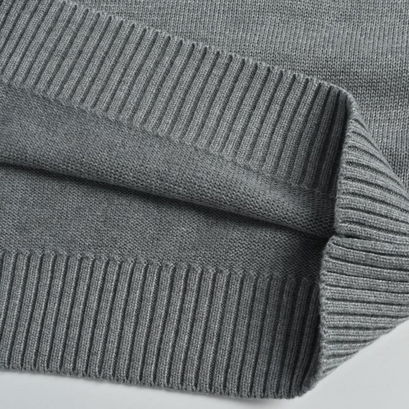Grey Half-Zip Knit Sweater view