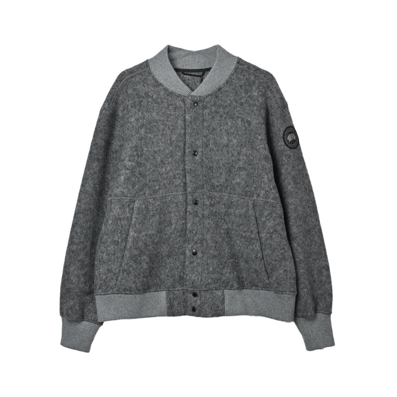 Grey Wool Blend Button-Up Shirt Jacket view