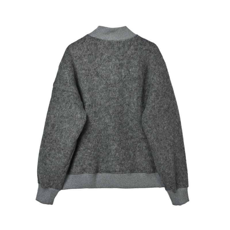 Grey Wool Blend Button-Up Shirt Jacket view