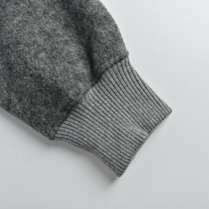 Grey Wool Blend Button-Up Shirt Jacket view