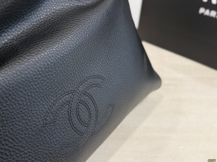 Chanel Black Litchi Grain Tote Bag 42x25cm view 4
