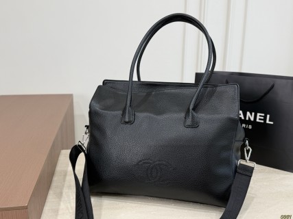 Chanel Black Litchi Grain Tote Bag 42x25cm view 5