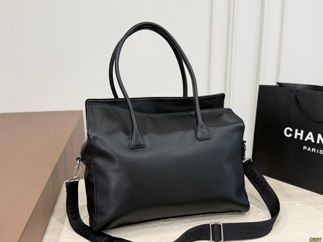 Chanel Black Litchi Grain Tote Bag 42x25cm view