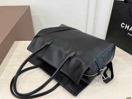Chanel Black Litchi Grain Tote Bag 42x25cm view 8