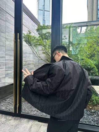 Black Denim Button-Up Jacket view 4