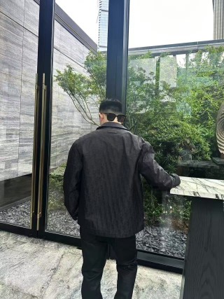 Black Denim Button-Up Jacket view 6