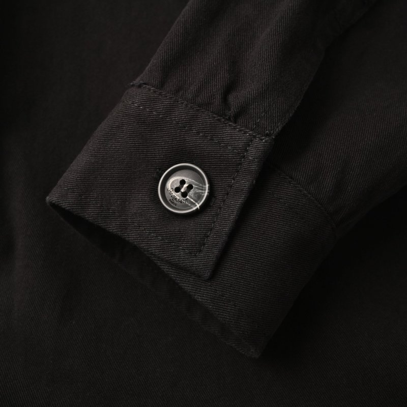 YSL Black Button-Up Overshirt Jacket view