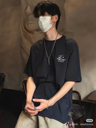 Black Embroidered Graphic T-Shirt view 6