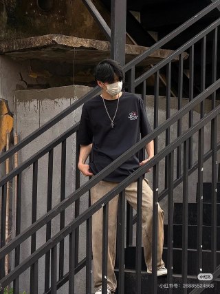 Black Embroidered Graphic T-Shirt view 10