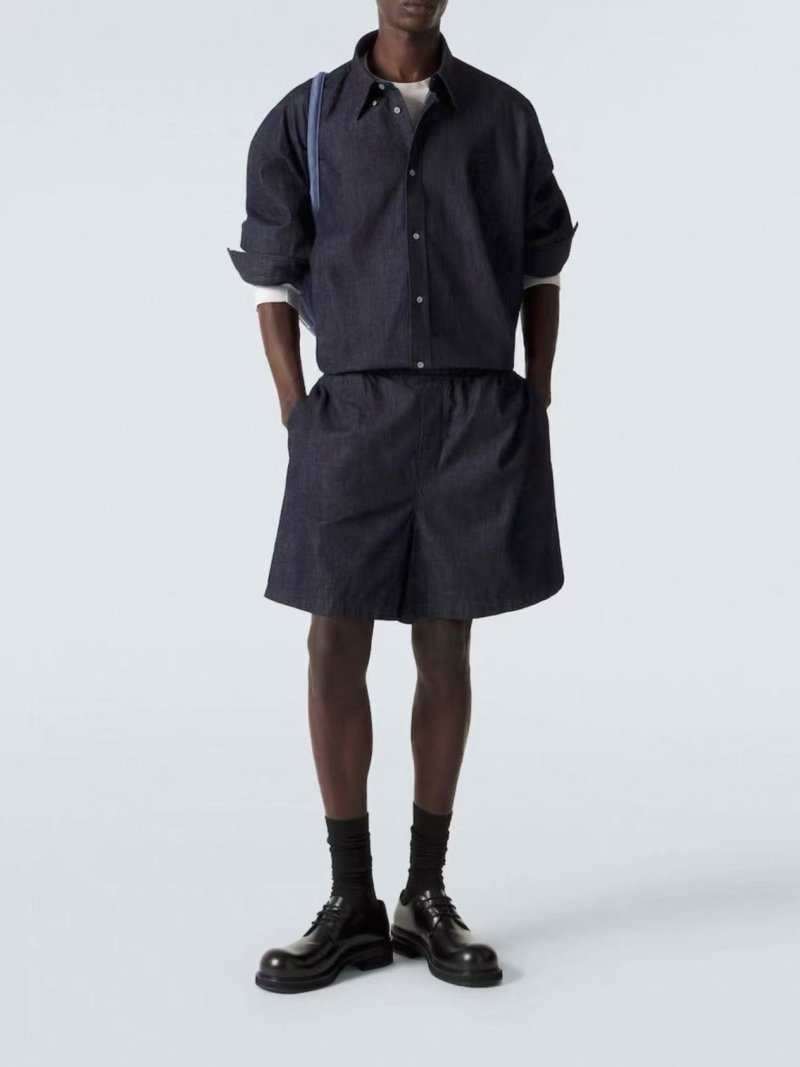 Navy Denim Button-Up Shirt view