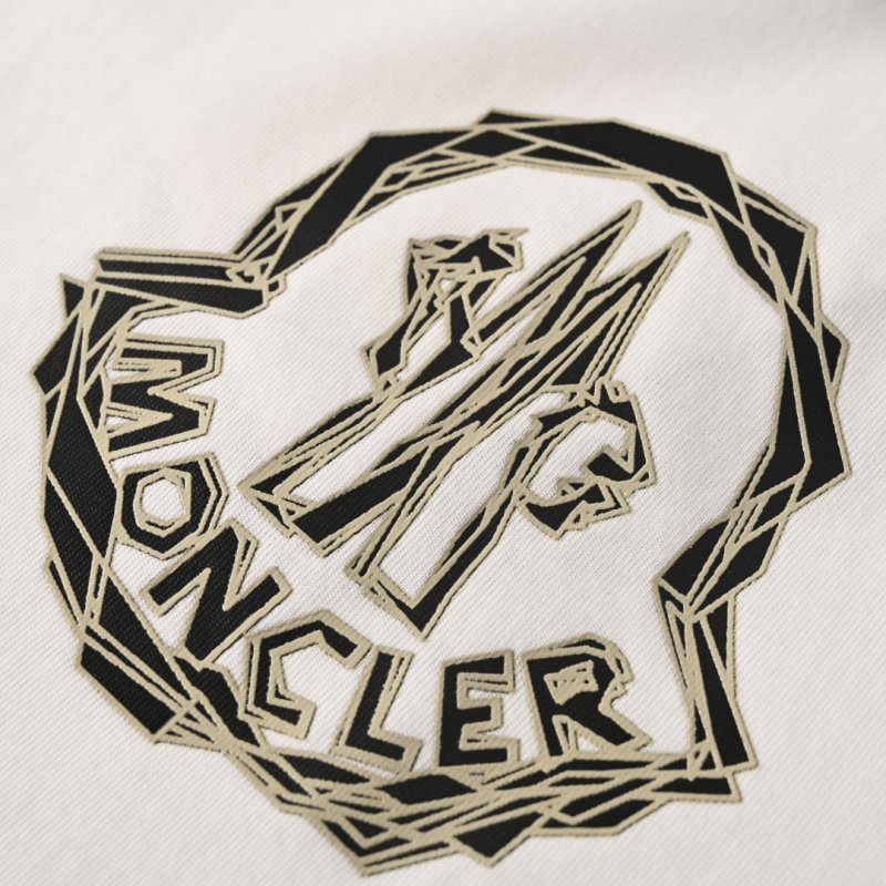 Moncler Logo Embroidered Short Sleeve T-Shirt White view