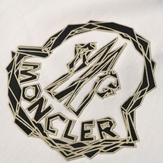 Moncler Logo Embroidered Short Sleeve T-Shirt White view 7