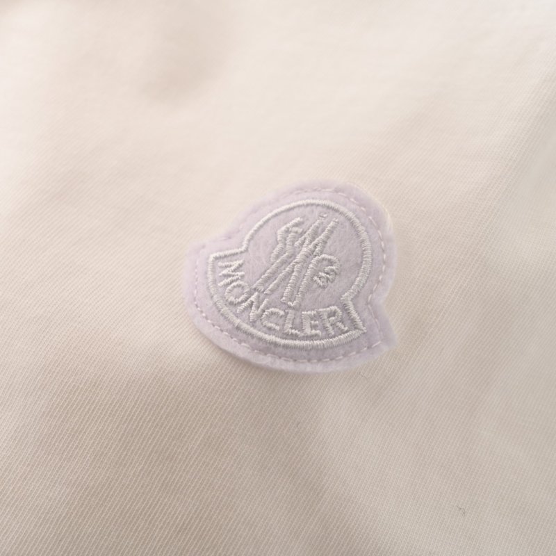 Moncler Logo Embroidered Short Sleeve T-Shirt White view