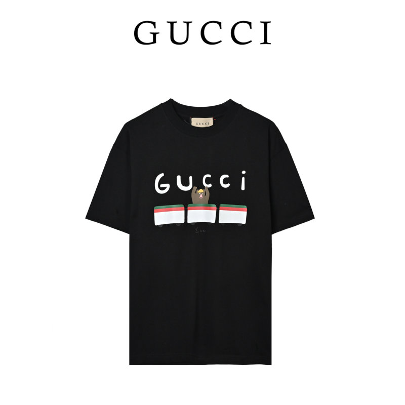 Gucci Black Logo Stripe Short Sleeve T-Shirt view