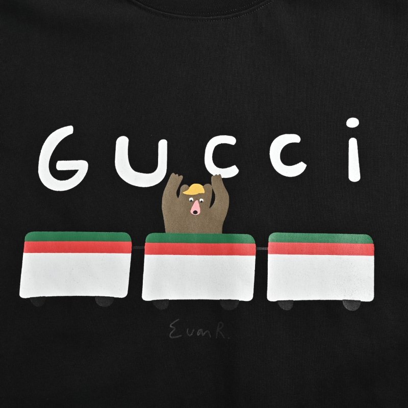 Gucci Black Logo Stripe Short Sleeve T-Shirt view