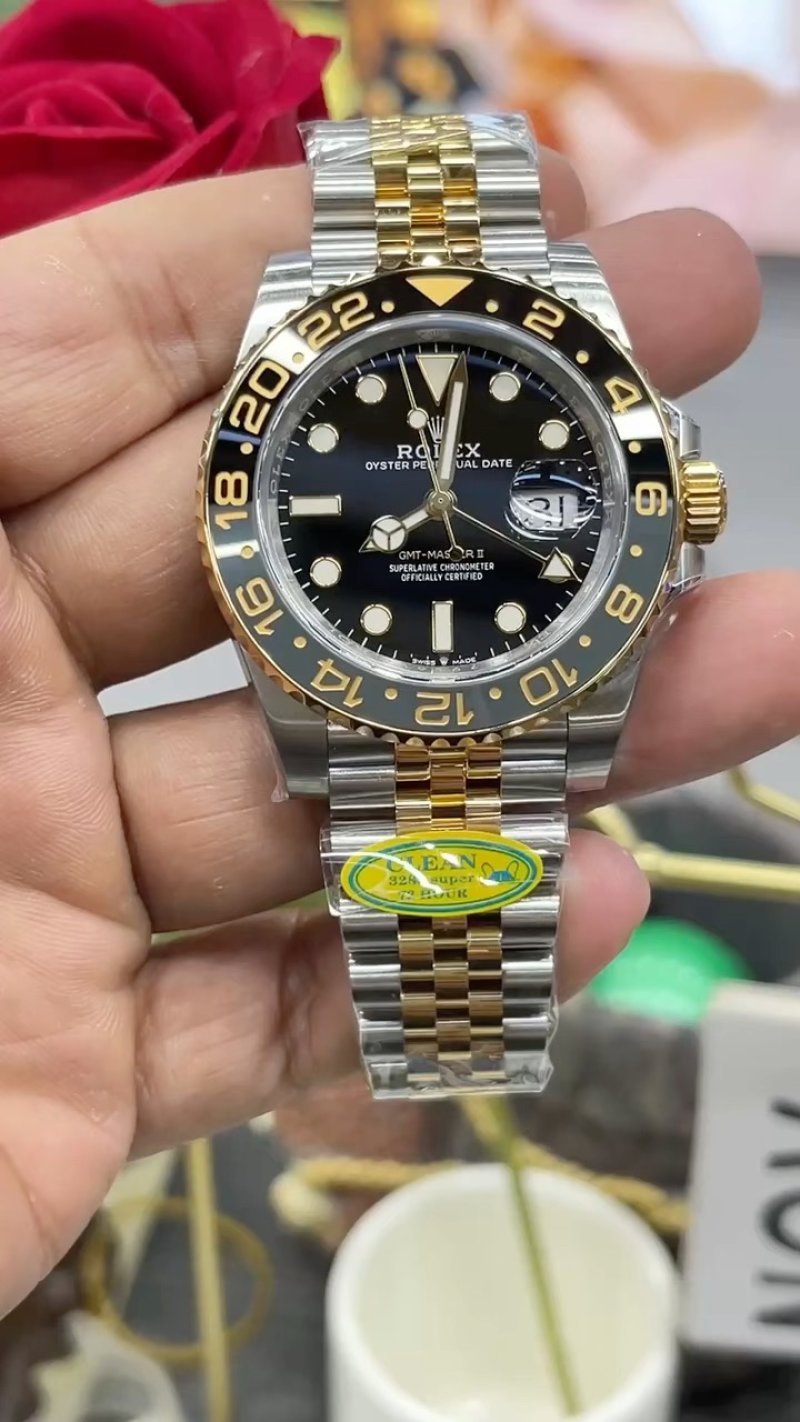 Rolex GMT-Master II Black Dial Two-Tone Watch 40mm