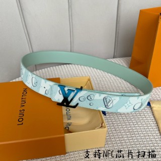 Louis Vuitton Monogram Pyramid Blue Belt 40mm view 3