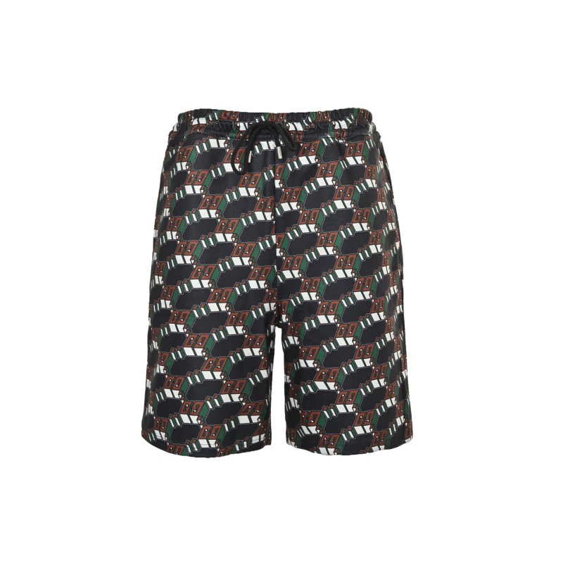 All-Over Logo Print Black Shorts view