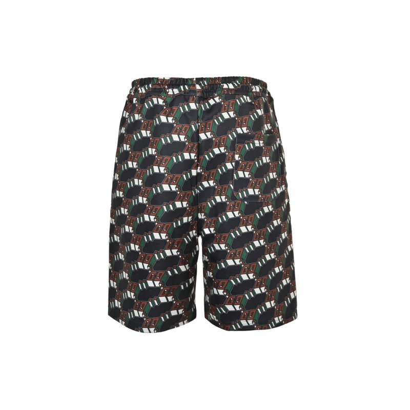 All-Over Logo Print Black Shorts view