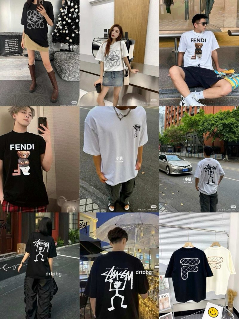 White LOEWE Graphic Print Short Sleeve T-Shirt view